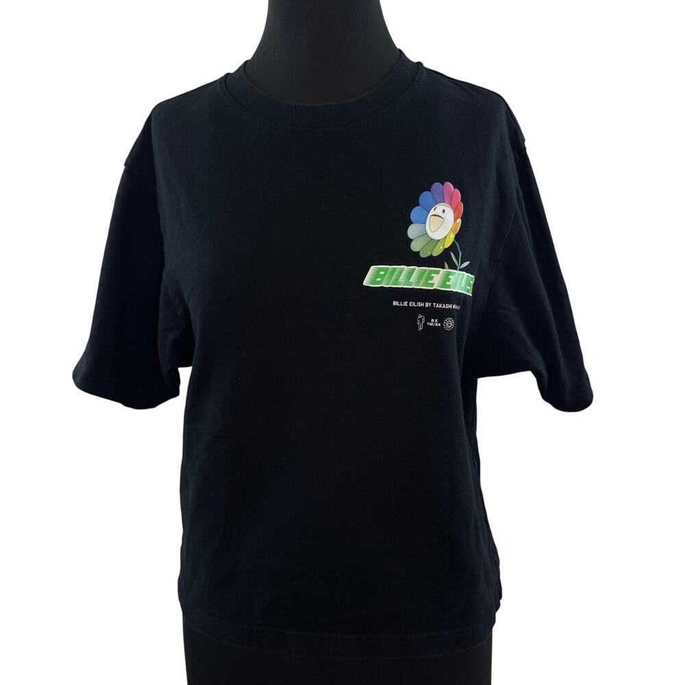 Takashi Murakami x Uniqlo Billie Eilish Black T-Shirt Crew Pullover XXS XX-Small
